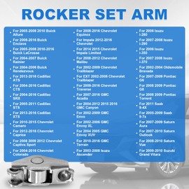 Tyrigion Rocker Arm Set Kit for 2002-2024 Chevy Equinox Malibu for GMC Canyon Envoy for Enclave LaCrosse for ATS CTS Replacement for 24100294