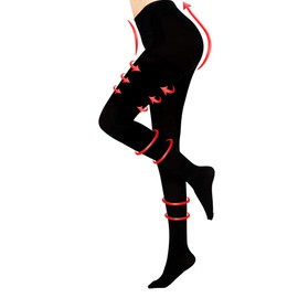 Chaoxianghui Medical Compression Pantyhose 20-30 mmhg Closed Toe Support Gradient Treatment, Black, Small