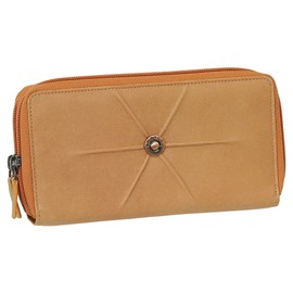 Luxury Leather Women's Purse Purse XXXL with Zip 19 cm Various Colours, orange, Modern