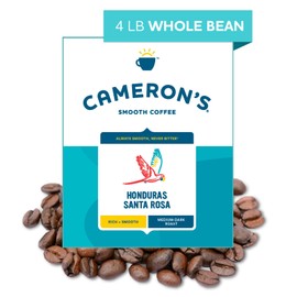 Cameron's Coffee Honduras Santa Rosa Whole Bean Coffee, Medium-Dark Roast, 100% Arabica, Bulk, 4-Pound Bag, (Pack of 1)