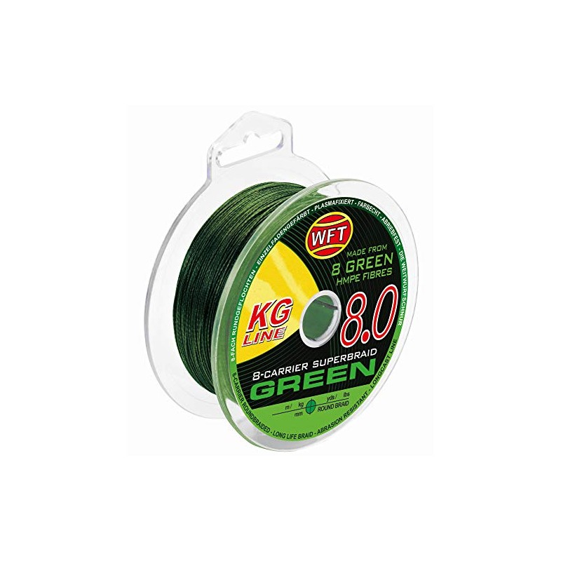 WFT KG 8 Green Braided Fishing Line 150 m Diameter