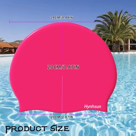 Hynhsun unisex silicone classic swimming cap for women and men, flexible, unisex, waterproof, intensive training, comfortable, anti-slip (pure white)