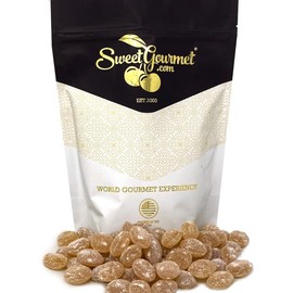SweetGourmet Natural Sanded Ginger Drops | Old-Fashioned Hard Candy Bulk | 1 Pound