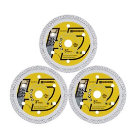 HIGHDRIL Diamond Tile Disc 75 mm x 10 mm, 3 x Teeth Concrete Saw Blade for Granite, Hard Concrete, Hard Plastic, Natural Stones, Clinker for Bosch GWS 10.8-76 Tile Disc