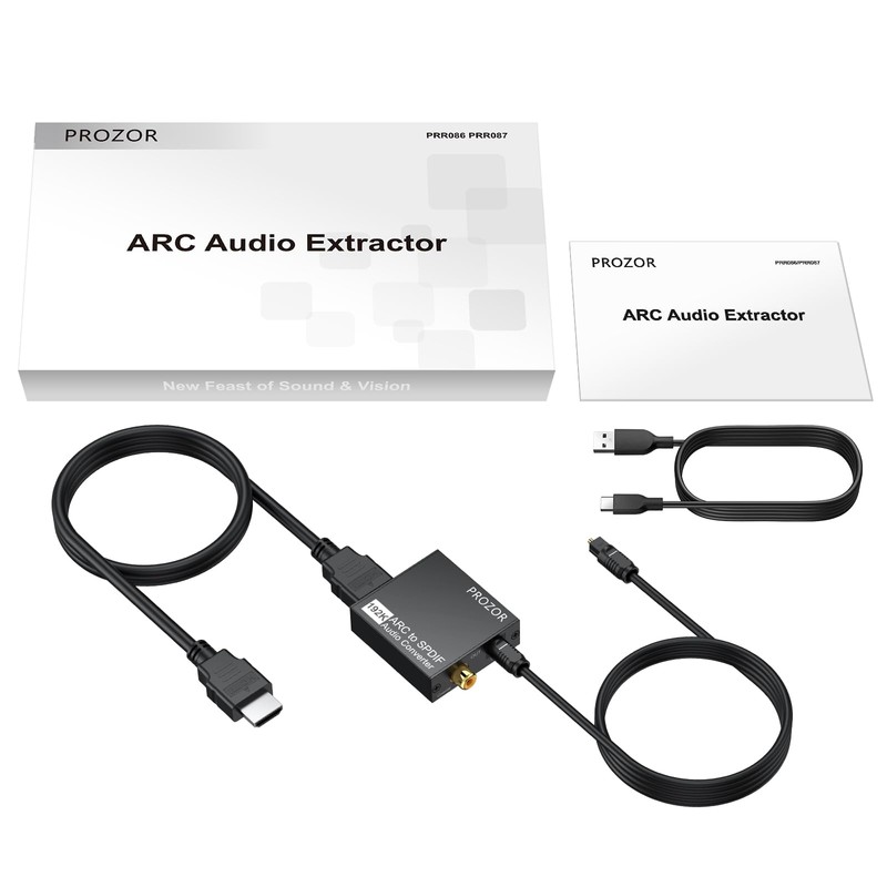 PROZOR 192KHz HDMI ARC to Optical Audio Adapter, 7ft/2.1m ARC