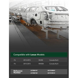 YHTAUTO Front Bumper Reinforcement Impact Bar Aluminum Compatible with Lexus RX350 2013-2015, RX450h 2015, Canada Built Models, Bumper Face Bar Reinforcement Beam