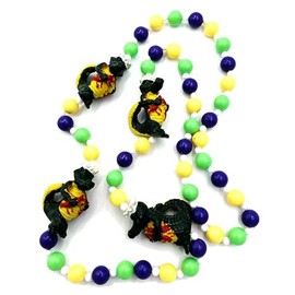 Generic Alligator Chef Mardi Gras Bead Necklace Gator Louisiana