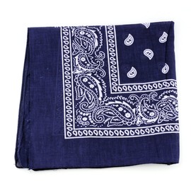 NYFASHION101 Unisex Double Sided Print Paisley Cotton Bandana Head Wrap Scarf, Navy