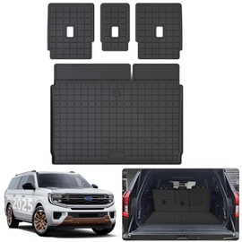 AltraVos Trunk Mat for 2025 Ford Expedition MAX with Backrest Mat,TPE All Weather Protection Cargo Liner with Velcro Rear Seats Backrest for Expedition MAX Series