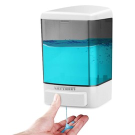 CATTREES 1000ml (33.8 oz) Manual Soap Dispenser Wall Mount Commercial Soap Dispenser Soap/Shampoo and Hand Sanitizer Soap Dispenser for Kitchen Bathroom, Office, Hotel. Liquid Containers Plastic