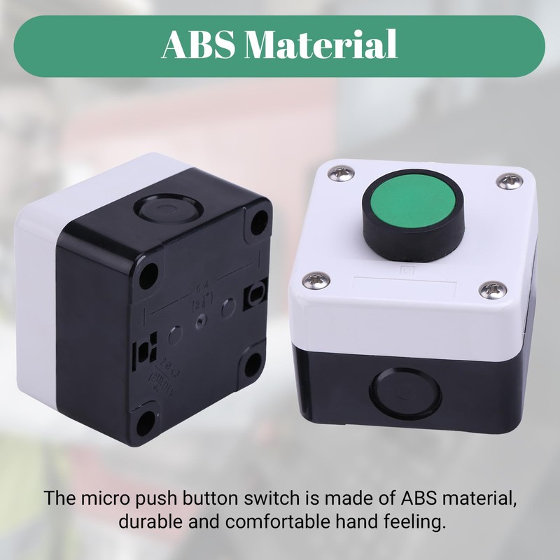 GAESHOW Weatherproof Push Button Switch, Weatherproof Green Push Button, Green
