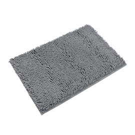 Non-Slip Bath Rug,Extra Soft Microfiber Bedroom Shag Carpet with Anti-Slip Backing,Water/Dust Absorbent Fast Dry Shower Mat,Sound Insulated Stairs Pad,Machine Washable (Darkgrey,12 x 24 Inches)