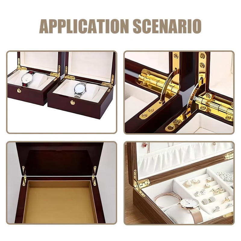 10Pcs Box Hinge,Case Furniture 90 Degree Folding Support Hinges for