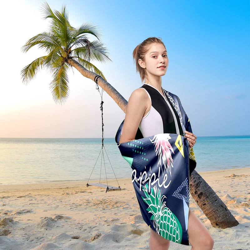Miss Rui Microfiber Quick Dry Beach Towel, Extra Large 180x80cm