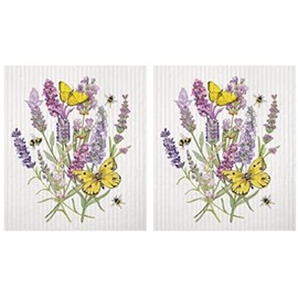 2 Mary Lake-Thompson SC823 Lavender Butterfly Reusable Sponge Cloths