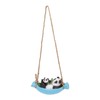 Swing Panda Statue Mother and Baby Panda Lying On The