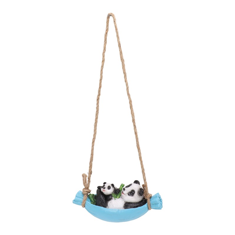 Swing Panda Statue Mother and Baby Panda Lying On The