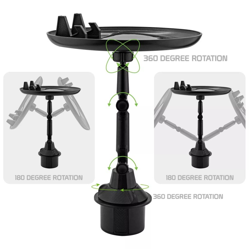 Food tray & Phone Holder, Cup Holder Mount, for Smartphone