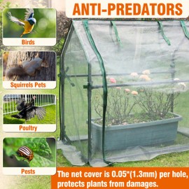 Gardzen Mini Greenhouse with Garden Netting Cover, Garden Protection Mesh Cover for Plants 36.2"(L) x36.2(W) x59.5(H)