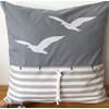 1 Maritime Kissenh√ºlle, Kissenbezug,Landhausstil Kissen M√∂wen grau/wei√ü