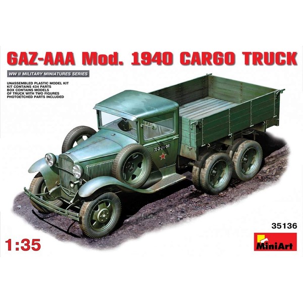 MiniArt 1:35 Scale GAZ-AAA Mod 1940 Cargo Truck Plastic Model Kit