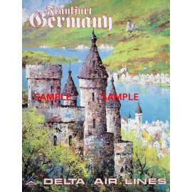 Delta Air Lines ( GERMANY ) 11" x 17" Collector's Travel Poster