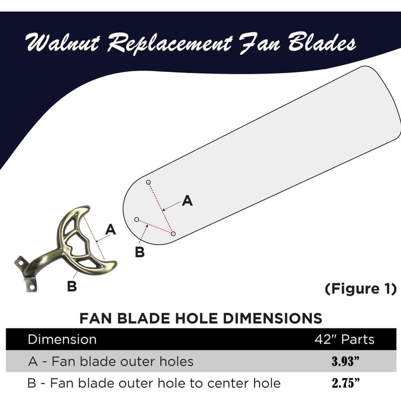 4 42' Replacement Ceiling Fan Blades Arms And 20 screws.