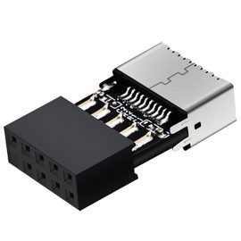 COMeap - Adaptador de cabecera USB 2.0 a USB 3.2 Gen 1 para placa base con llave tipo E, enchufe de panel frontal hembra a adaptador de conversión interna de 9 pines