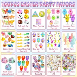 160 PCS Easter Egg Fillers, Easter Basket Stuffers, Easter Party Favors for Kids Boys Girls, Easter Toys Pack Easter Egg Hunt Easter Eggs Filled Gift Goodie Bags Classroom Prize Treasure Box