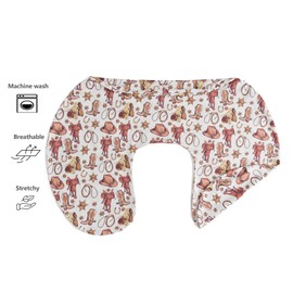 Little Jump 2 Pack Nursing Pillow Covers, Stretchy Removable Case for Breastfeeding Pillows, Ultra Soft Comfortable Slipcover for Baby Girls Boys Cowboy Boots hat (2 Pack Cowboy)