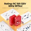 Red 3-Prong Outlet Splitter & Plug Extender - Converts 2
