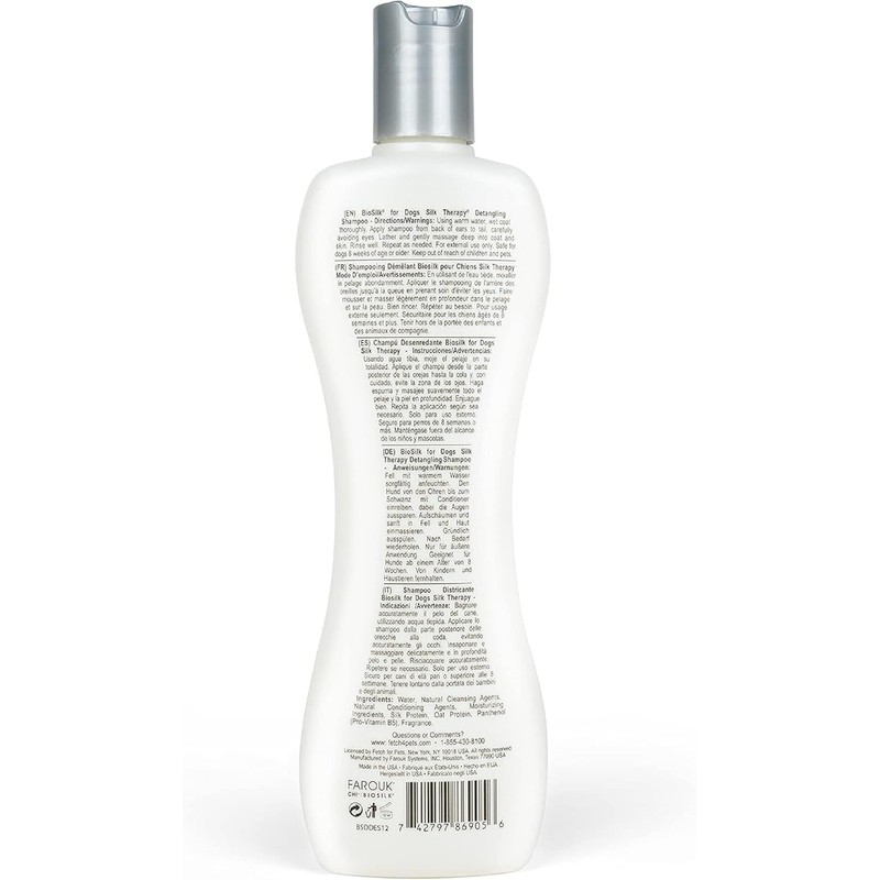 BioSilk for Dogs Silk Therapy Detangling Dog Shampoo