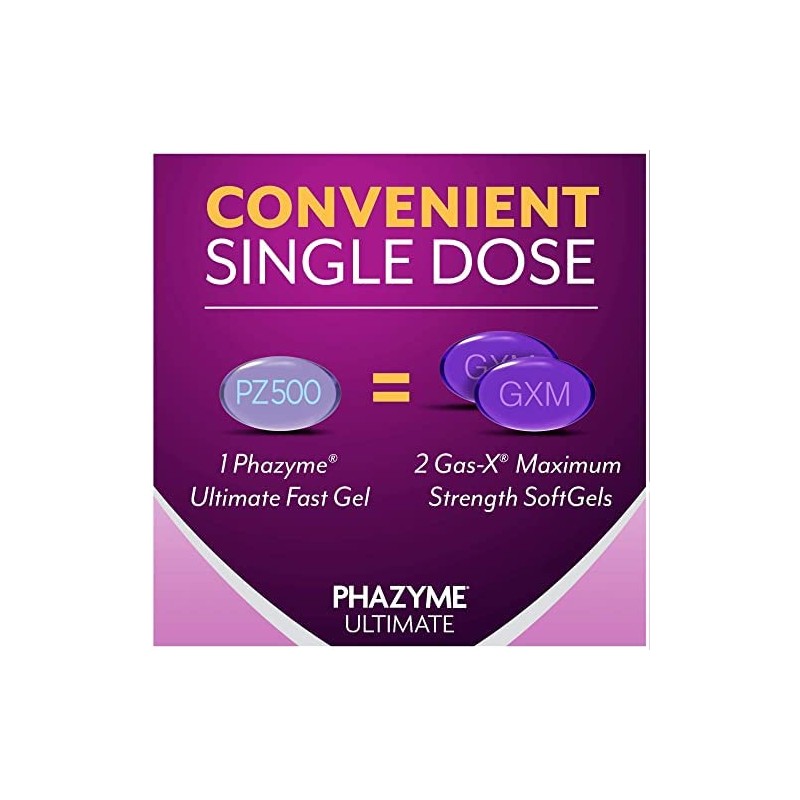 Phazyme Ultimate Gas Bloating Relief Works in Minutes 500 mg