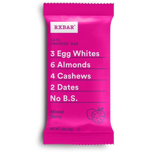 RXBAR Mixed Berry, Protein Bar, High Protein Snack, Gluten Free (24 Bars)