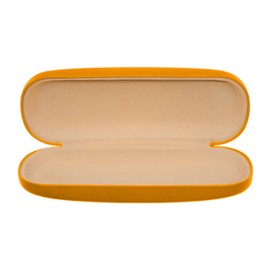 LLK SEVEN DREAMS INC Metal Eye Glasses Case Hard Clam Shell Eyeglass Case With Soft Inner Lining Great Eye Glass Carry Case 53912 (Orange)
