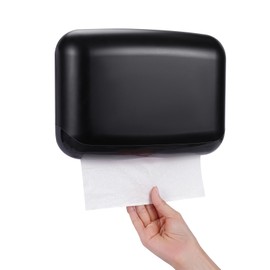 Ailelan Paper Towel Dispenser, Commercial Paper Towel Holder Wall Mount, C-Fold/Multifold Hand Towel Dispenser, Touchless Paper Towel Dispenser for Bathroom, Restroom, Toilet (Black)
