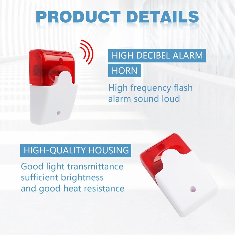 LEIBOCHAO 220V Alarm Siren Wired Flash Siren Sound Light Alarm