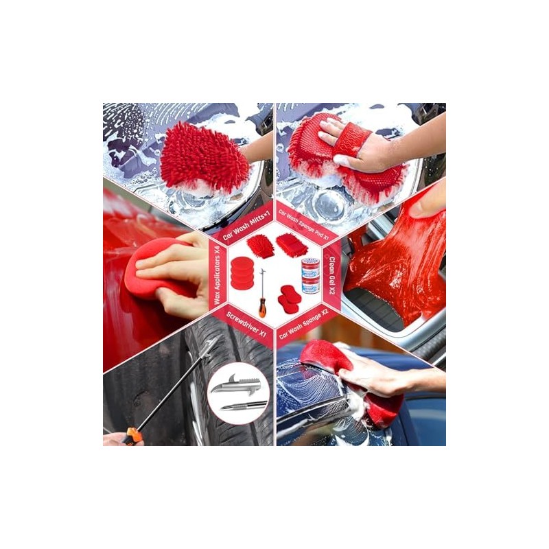 Kit de 39 piezas de limpieza de interiores, kit de