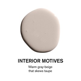 BACKDROP | Premium Exterior Paint | Standard Semi Matte, Low Sheen Finish | Self-Priming, Low VOC, Green Wise Certified | INTERIOR MOTIVES - Warm gray-beige that skews taupe | 0.5 Gallon