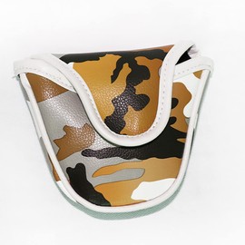 ANCLLO Golf Putter Covers Camouflage Protective Cover Large Half Round PU Golf Head Cover Golf Putter Golf Head Cover Golf Putter Golf Head Cover for Golf Clubs Putter Soft