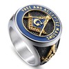 SMANXEY Freemason Blue Lodge Classic Symbol Entry Ring for Men