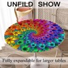 Yibeas Tablecloth Round Tie Dye Table Cloth Rainbow Spirals Flower