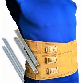 ORTOPEDICOS MEDICA PLUS Faja Lumbar con Hebilla LUMBOSACRA Elastica Varillas DE Aluminio Y PLASTICO Faja SACROLUMBAR (TRIPLE XL: 120 A 130 CM)