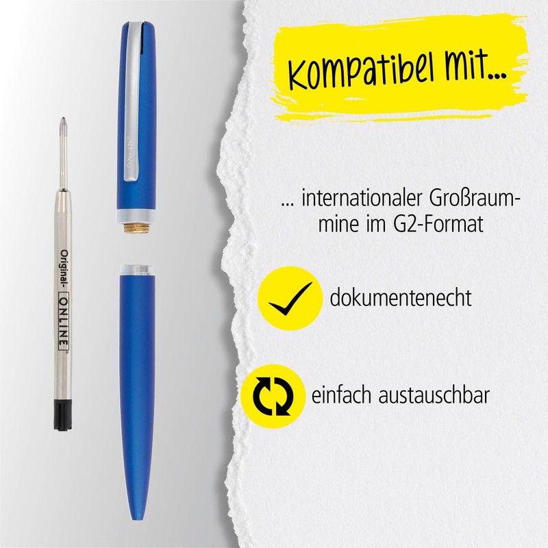 Online Eleganza Metal, Satin Blue Colour, Interchangeable, Large Capacity Refill,