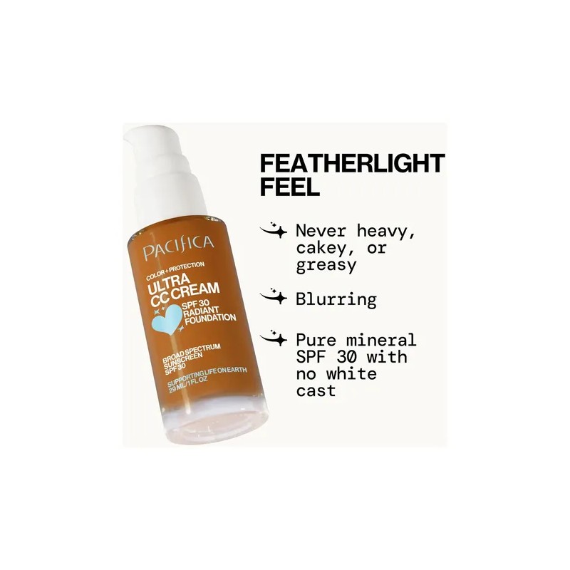Pacifica Ultra Cc Cream Radiant Foundation Spf 17 - Warm