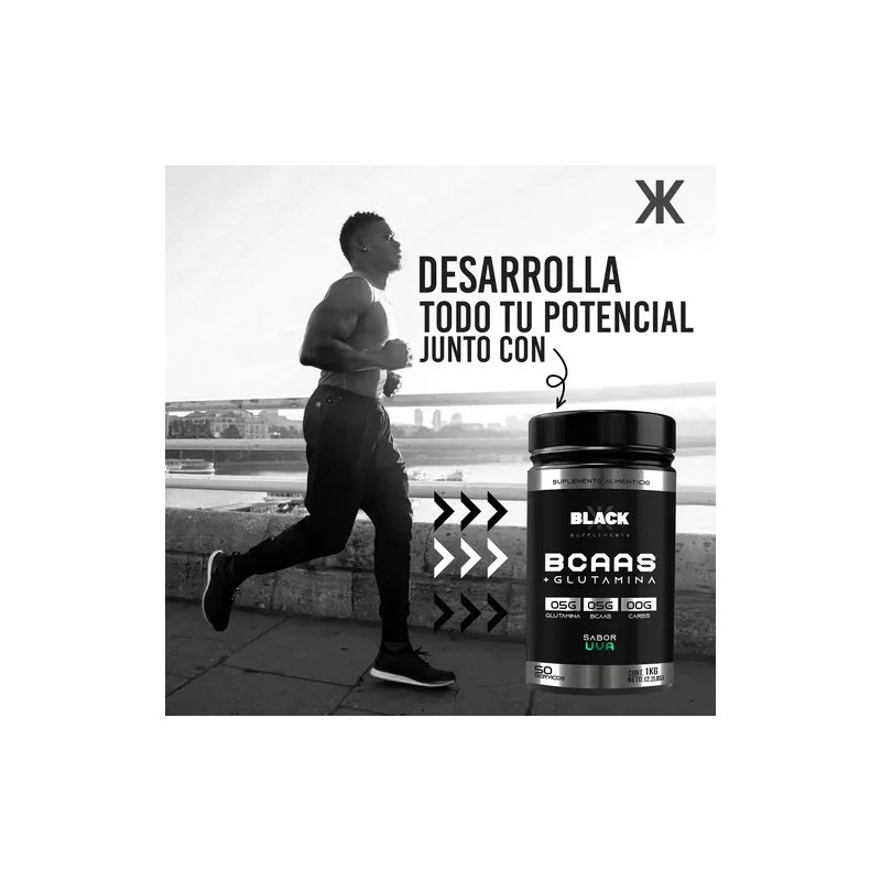 Black Supplements Aminoácidos Bcaas + Glutamina 1kg