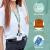 Teskyer ID Card Holder with Lanyard Lanyard Retractable Waterproof Plastic