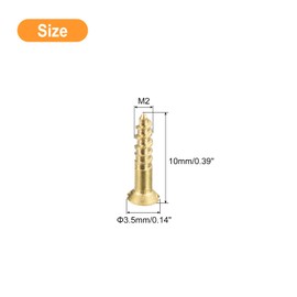 sourcing map Brass Wood Screws, 40Pcs M2 x 10mm Slotted Drive Flat Head Self Tapping Screw Countersunk for Woodworking Furniture