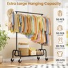 JIEJIERUI Heavy-duty Clothing Rack with Wheels, Rolling Clothes Rack with