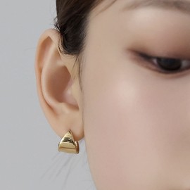 Gold&Deer 14K Goldfield Bold Trinity One-Touch Earrings Yellow Gold / 골드앤디어 14K 골드필드 볼드 트리니티 원터치 귀걸이 옐로우골드